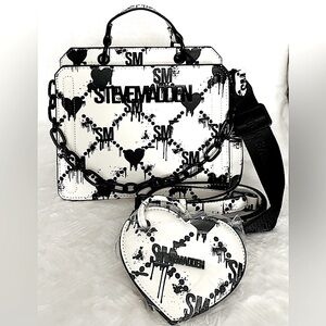 Steve Madden Bevelyn Bleeding Hearts Halloween Satchel / Crossbody Bag